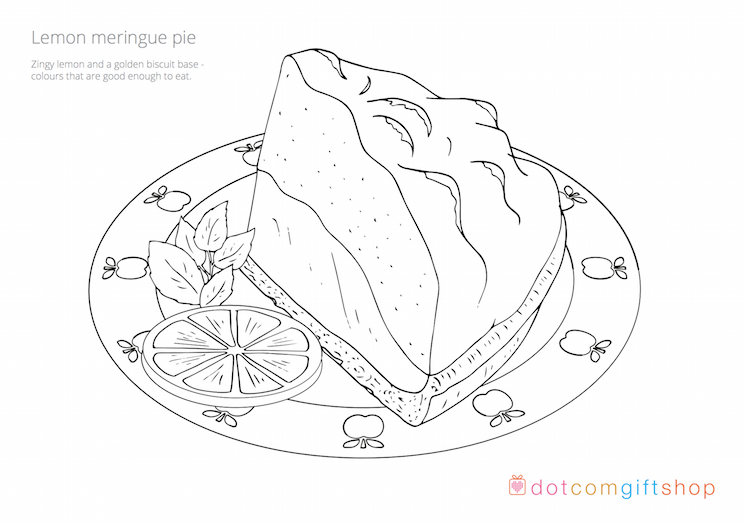 Lemon Meringue Coloring Page Coloring Pages